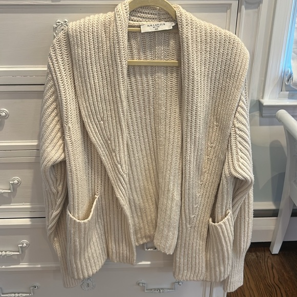 Cozy Cream Belted Cardigan Sweater -mm lafleur - Picture 6 of 8